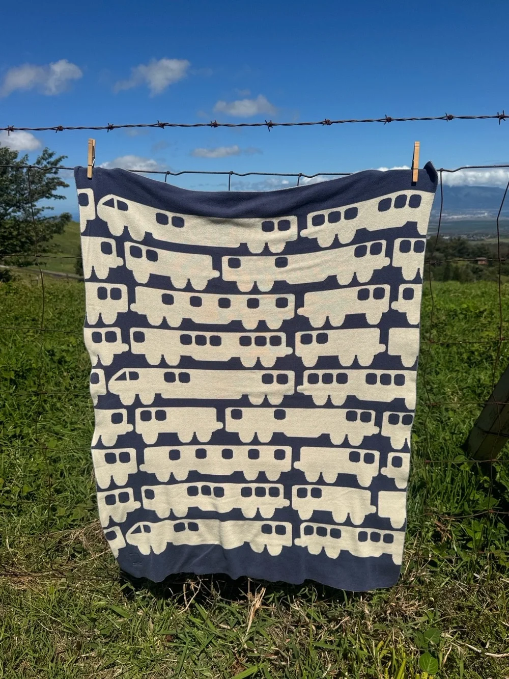 Orla Kiely Target Cotton Knit Baby Boy Blanket Trains Trolleys 30x40”